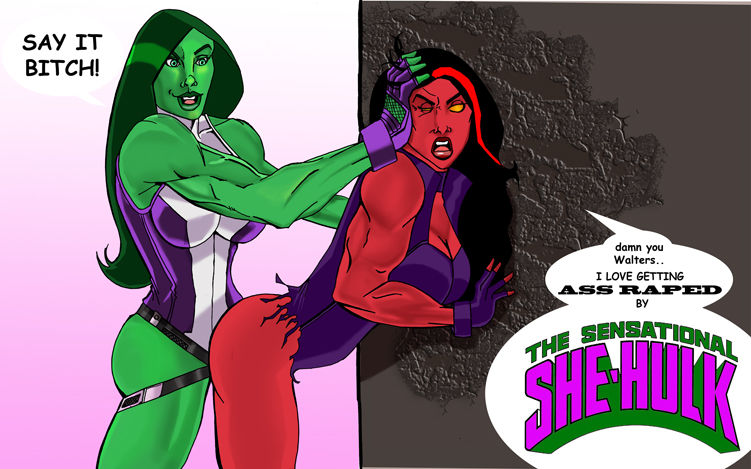 hulk red hulk she vs Rick and morty demon stripper